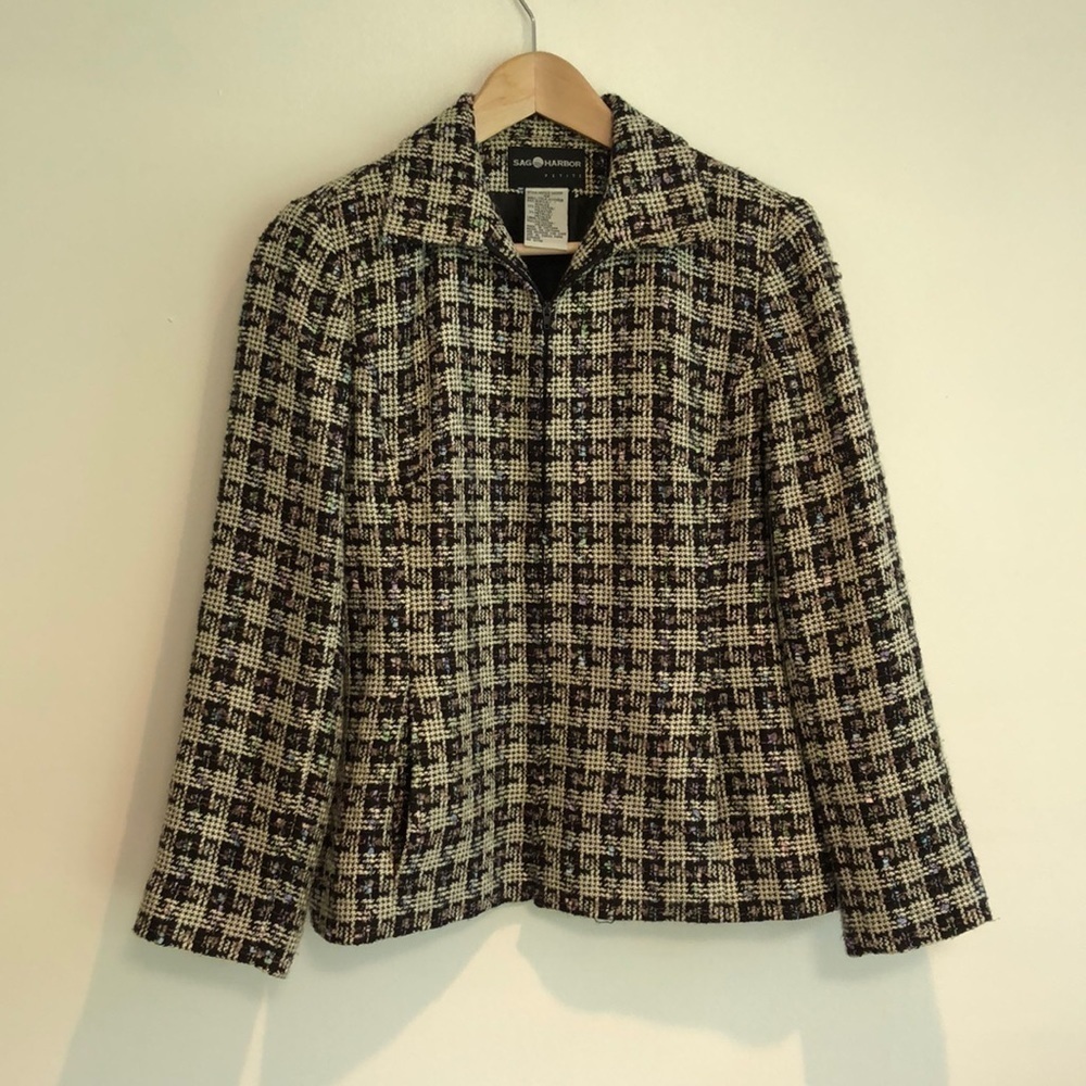 Sag Harbor zip up blazer jacket size 4P